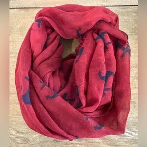 Loop Scarf with Navy Anker Patterns